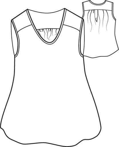 Dreamy Tank, shown in a detailed sketch.  100% European Linen.