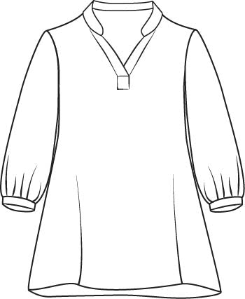 Terra Top, detailed sketch shown.  100% European Linen, Machine Washable.