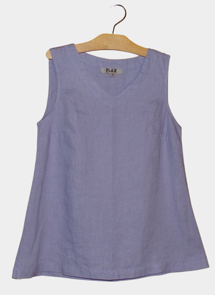 Gem Tank, shown in Thistle (lavender).  100% European Linen, Machine Washable.
