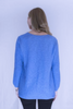 Front Seam Cotton Crew Sweater, shown on the reverse, in Periwinkle.