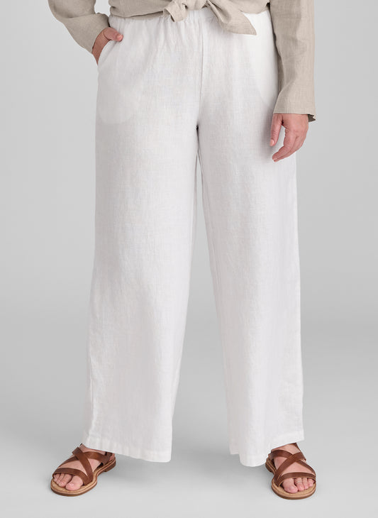 Flowing Pant, shown in White, size Medium on 5'9" model.