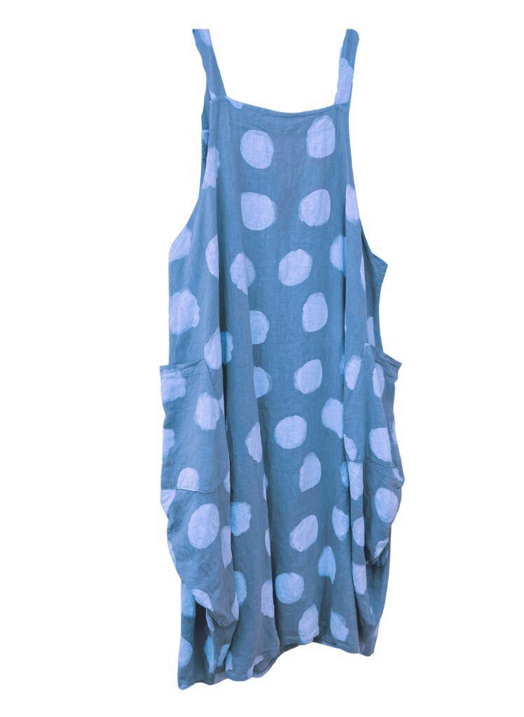 Sleeveless Dot Dress * Italian Linen