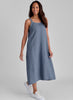 Maxi Dress, shown in Cadet blue, size Small.  Model is 5'9" tall.