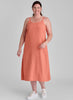 Maxi Dress, shown in Mango, size Medium.  100% Linen (body) with rounded neckline, spaghetti straps, and armholes in soft Cotton Knit.