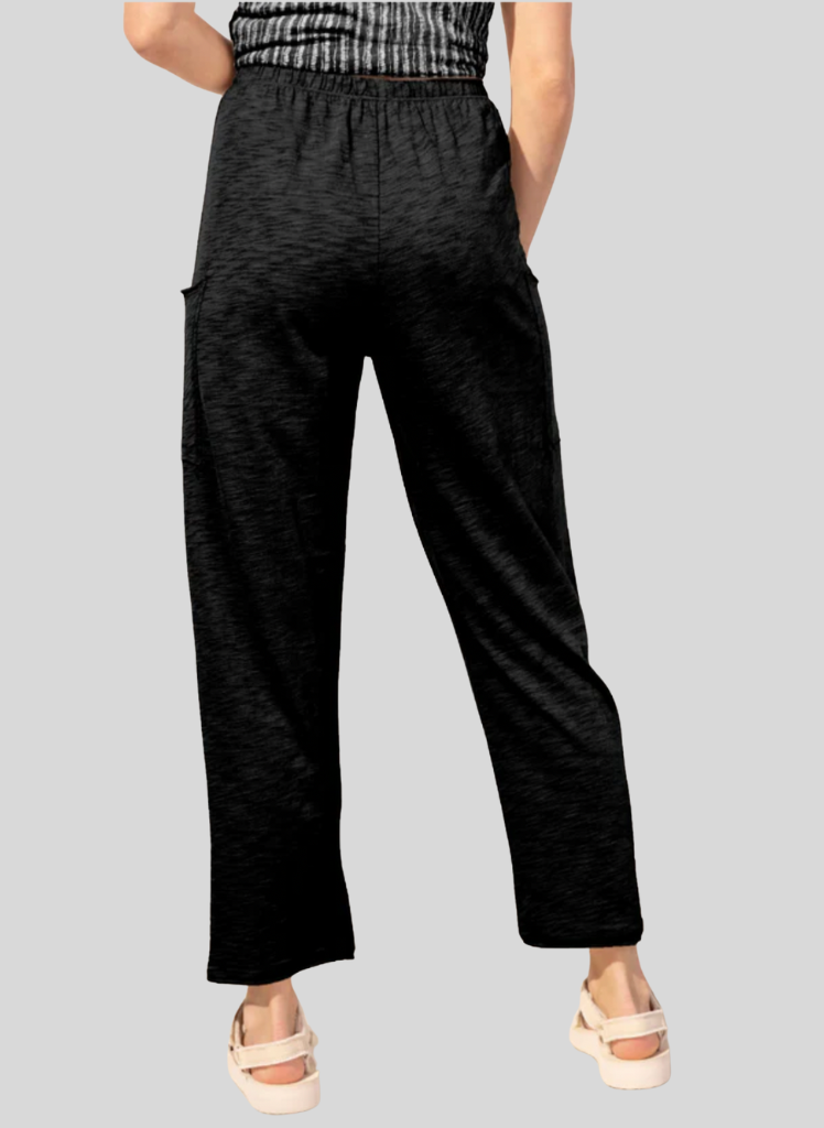 Patch Pocket Flood, shown in Black (on the reverse), size Small.  100% Cotton Slub, Made in Peru.  Machine Wash, Dry low.