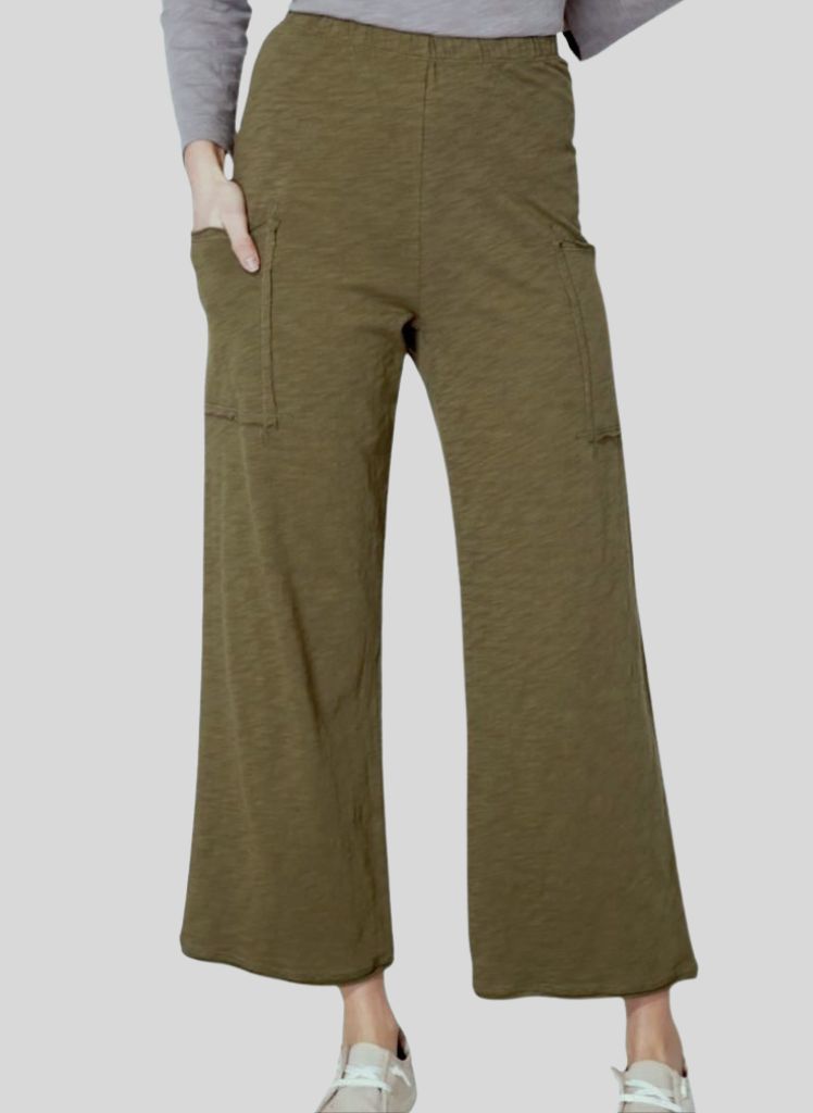 Patch Pocket Flood, shown in Cactus, size Small. 100% Cotton Slub, Made in Peru. Machine Wash, Dry low.