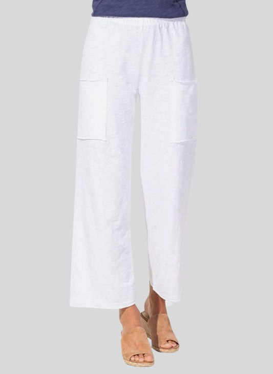 Patch Pocket Flood, shown in White, size Small. 100% Cotton Slub, Made in Peru. Machine Wash, Dry low.