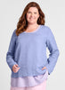 Pure Top (shown in Bluebell), layered over the longer Simplest Tee, size Medium.  100% Linen. 