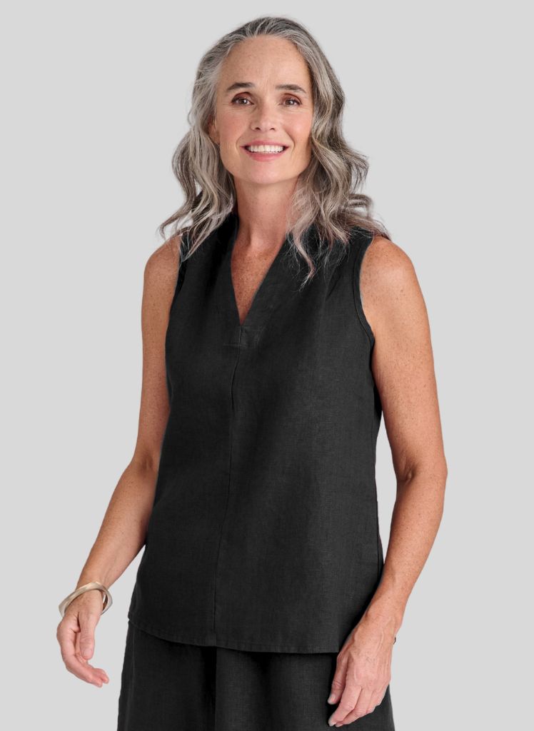 RSVP Pant, shown in solid Black, size Small.  100% European Linen, Medium-weight.  Designed to be worn year-round.