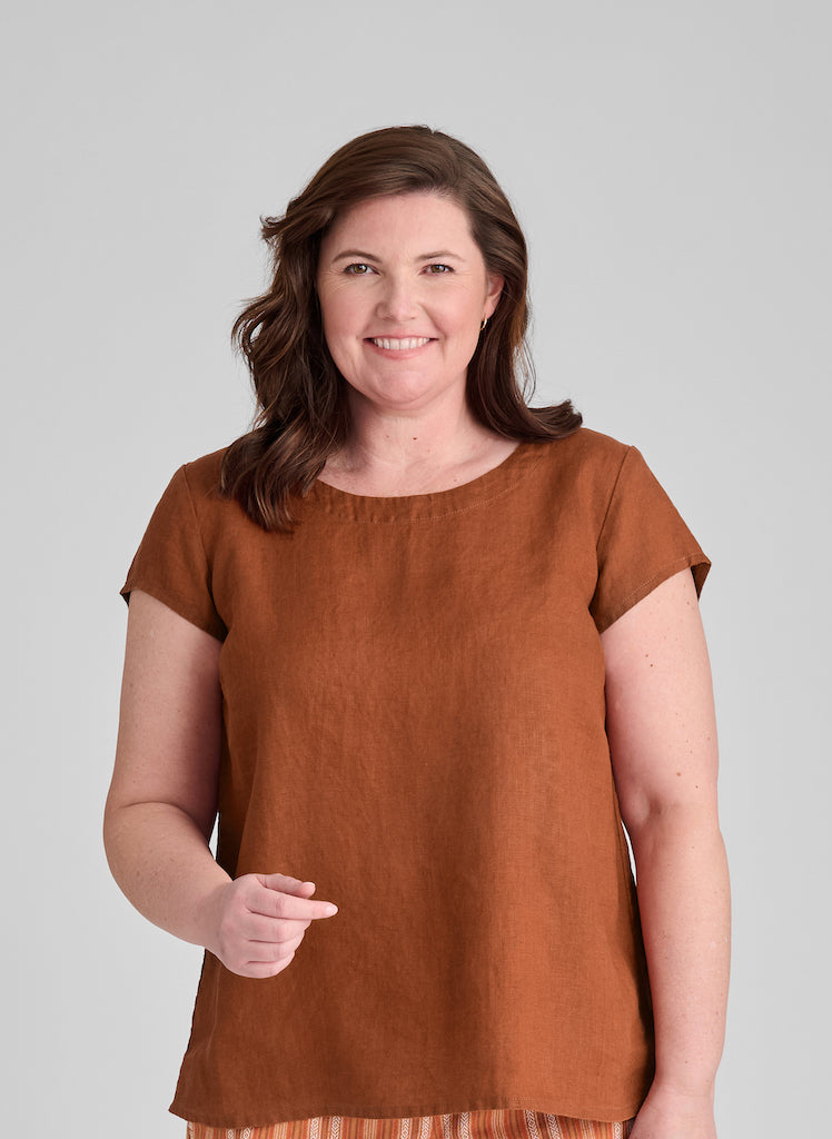 Tuck Back Tee, shown in Canyon, size Medium.