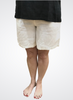 Linen Walking Short, shown in White (size Small), featuring the Wide Cotton Knit Waistband and side pocket detail