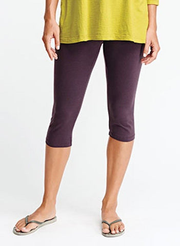 Capri Legging (shown in Blackberry) - Cotton Knit Legging, capri length, by FLAX