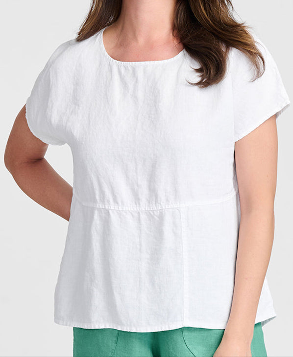 Aria Tee, shown in White. Model is 5'9" tall, wearing size Small.