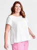 Playful Tee, shown in solid White. Model is 5'9" tall, wearing size Medium.