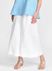 Pleated Pant, shown in solid White. Model is 5'9" tall, wearing size Small.