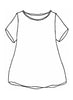 Sun Tee (detailed sketch), Short-sleeved top with a high and rounded neckline, and a generous A-line shape for a flattering fit, woven in 100% Handkerchief-weight Linen, UnderFLAX 2021.