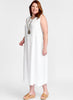 Sybil Dress, shown in solid White.  Model is 5'9" tall, wearing size Medium.