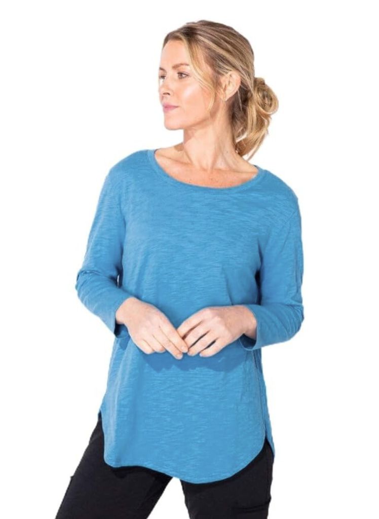 Hi Low Tee, shown in Olive, size Small.  100% Cotton Slub.