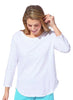 Hi Low Tee, shown in White (featuring the front), size Small.  100% Cotton Slub.