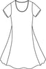 Park Dress (100% Linen), short sleeves, scoop neckline, shaping seams.