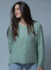 Crew Neck Sweater, shown in Sage, one size.  100% Cotton, Machine Washable.