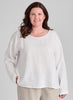 Easy Tee, shown in solid White, size Medium.  100% European Linen.