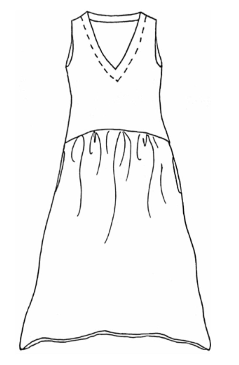 FLAX-Full Dress, sketch shown.