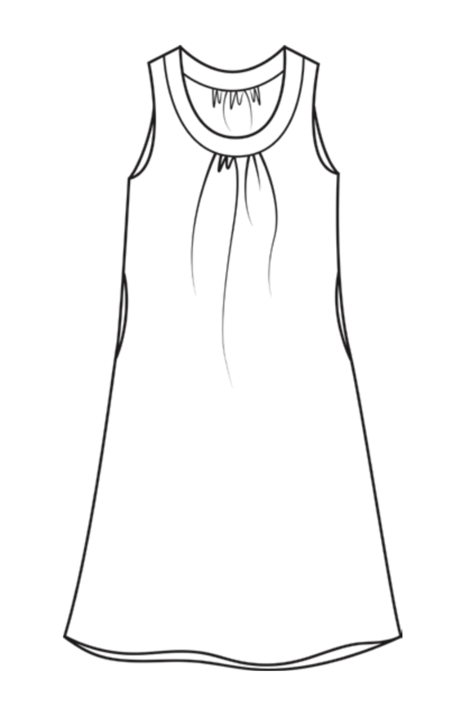 Tao Dress, detailed sketch shown.