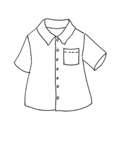 Recamp "pajama" style top, detailed sketch shown.
