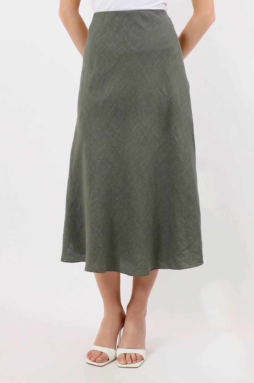 Masha Bias Cut Linen Skirt SL118 * TS