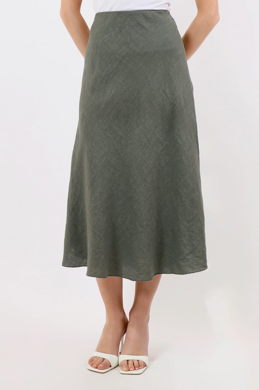 Masha Bias Cut Linen Skirt SL118 * TS