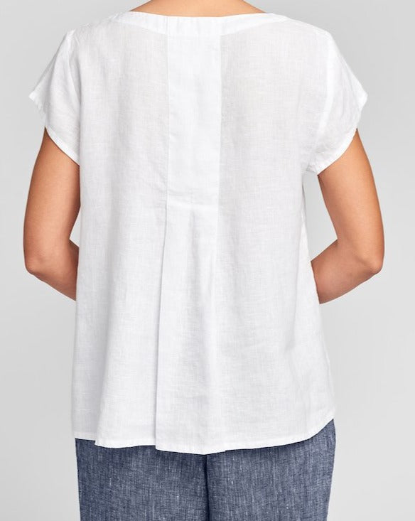 Tuck Back Tee (shown in White) featuring pintuck detail on back. 