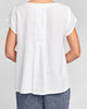 Tuck Back Tee (shown in White) featuring pintuck detail on back, FLAX Linen in regular and plus sizes