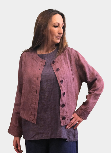 Adele Jacket * Berry Yarn Dye * FINAL SALE – Linen Woman