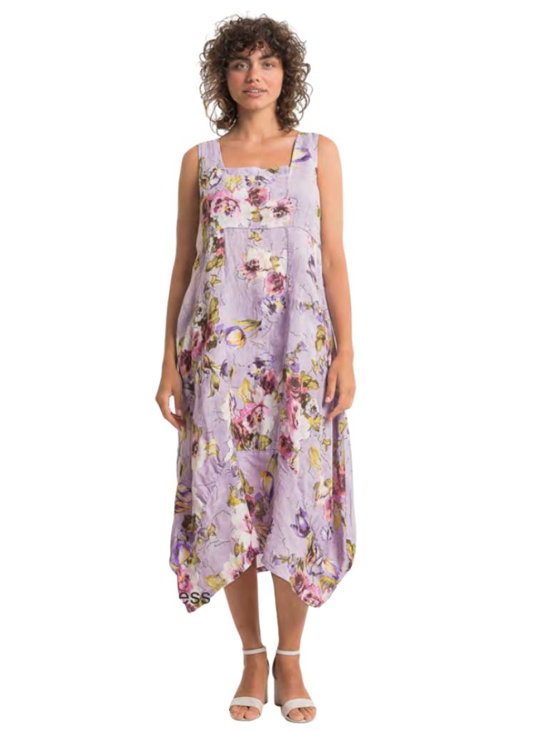 Bubble Dress, Lilla  Model is 5'9" wearing size Small.  100% European Linen.