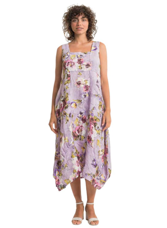 Bubble Dress, Lilla  Model is 5'9" wearing size Small.  100% European Linen.