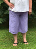 Clam Digger, shown in Wisteria (lavender), size Medium.  Model is 5'3" tall.