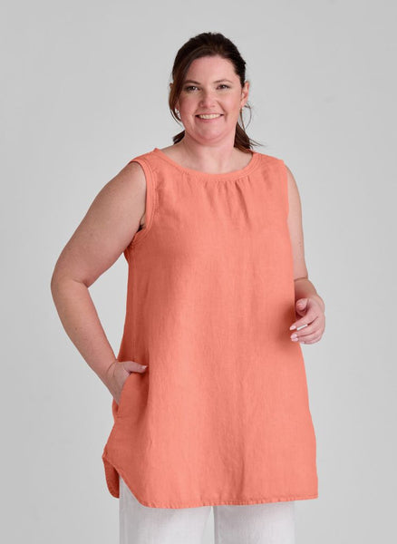 Coastal Tunic, shown in Mango, size Medium.