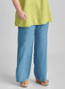 Flat Iron Pant, shown in Caribbean, size Medium. Model is 5'9" tall.