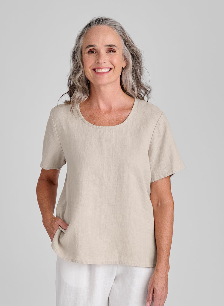Fundamental Tee, shown in Natural, size Small.