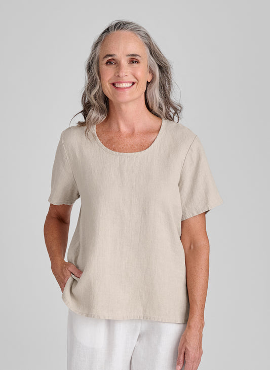 Fundamental Tee, shown in Natural, size Small.
