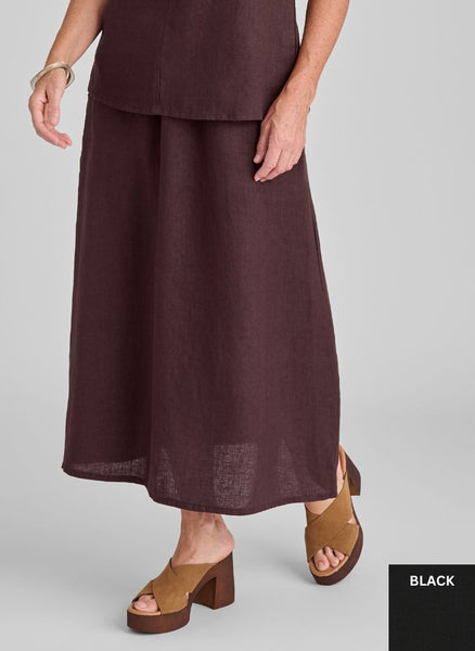 Go-To Skirt, shown in size Small on 5’9” model.  *Prune color shown is N/A, only available in solid Black.