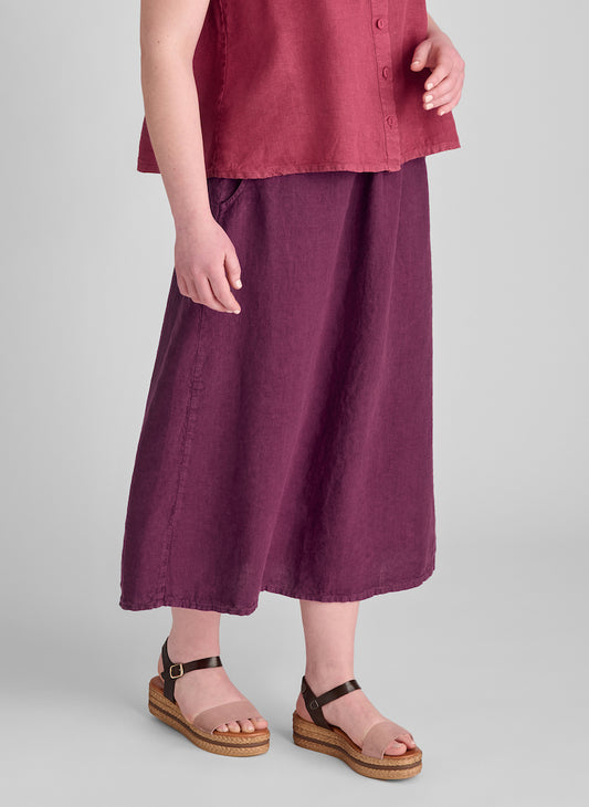 Go-To Skirt, shown in Mulberry, size Small on 5'8" model.