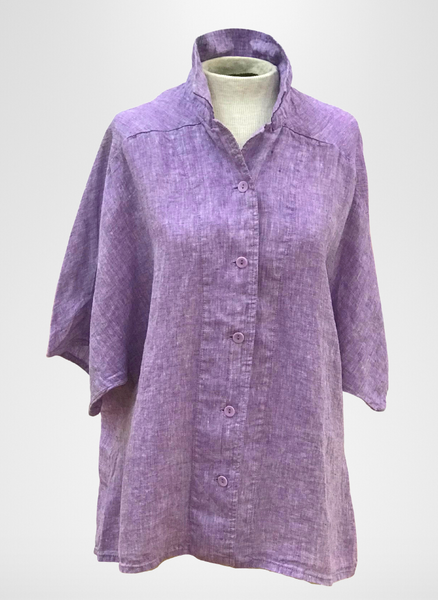 Lauren Shirt, shown in Amethyst Yarn Dye, 100% Linen.