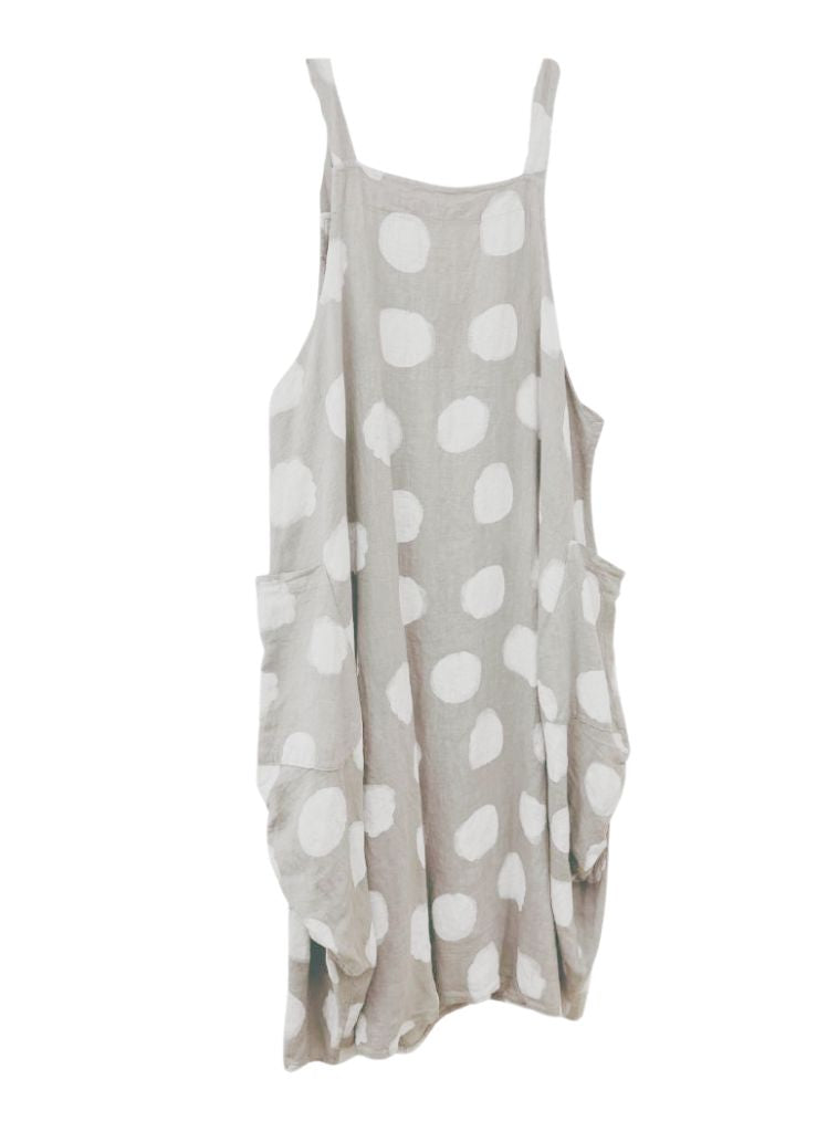 Sleeveless Dot Dress * Italian Linen