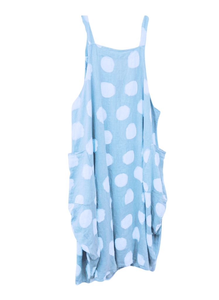 Sleeveless Dot Dress * Italian Linen