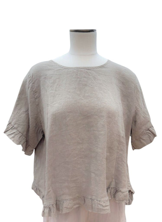 Ruffled S/S Top 9178 * Solids or Stripes * Lia