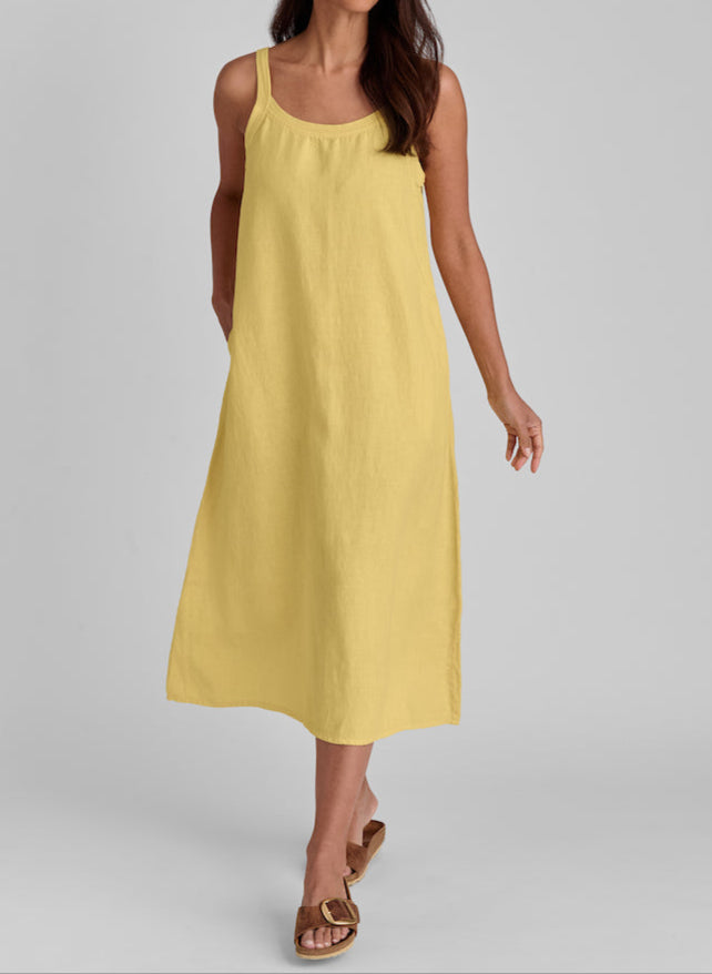 Maxi Dress, shown in Banana, size Small.  Model is 5'9" tall.