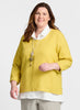 Pure Top (shown in Goldenrod), layered over the Skyline Blouse (White).  Model is 5'9" tall, wearing size Medium.