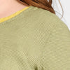 Zoom on the horizontal Rosemary Stripe fabric, 100% Linen.